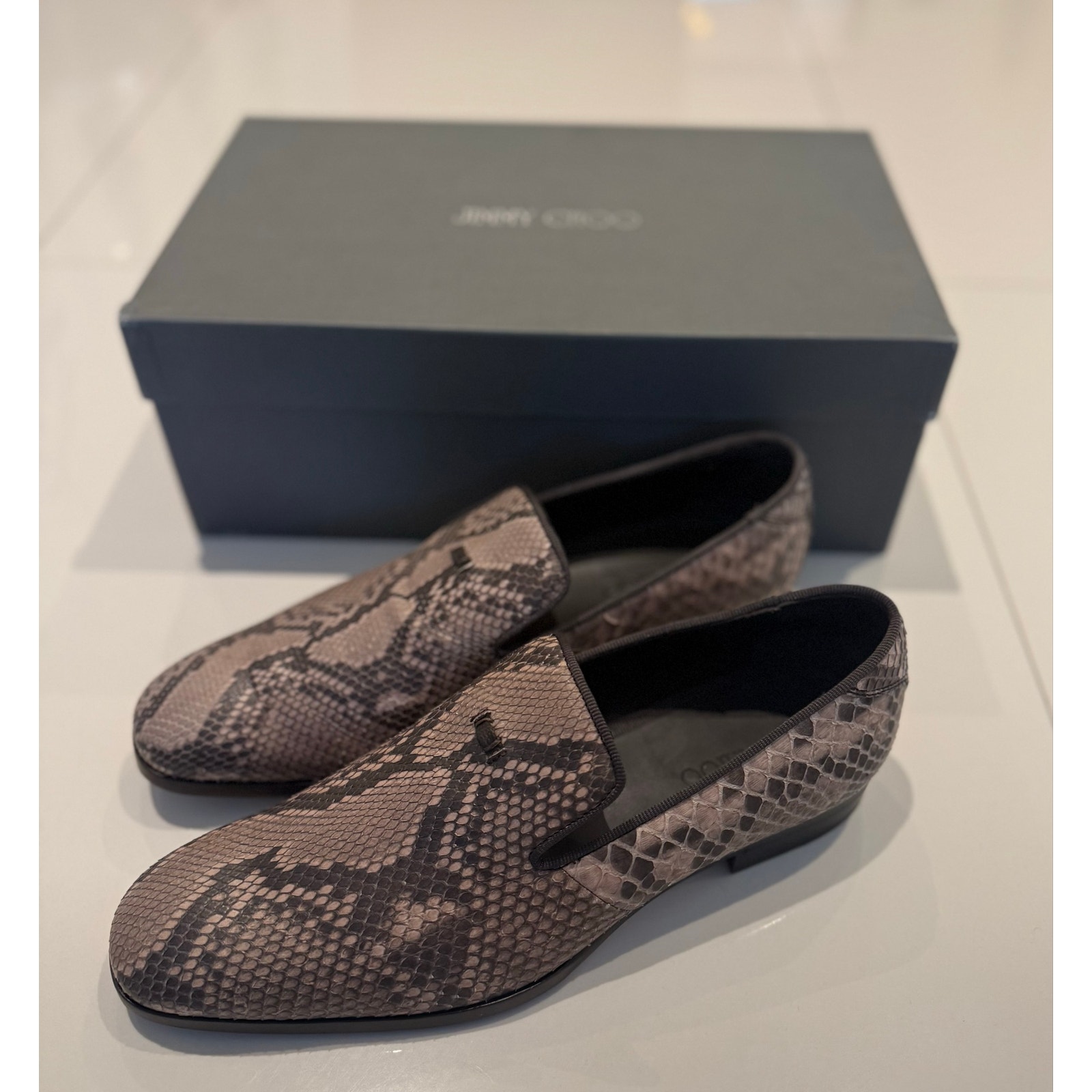 Jimmy Choo Foxley Python/Satin Men's Loafers Size 42.5